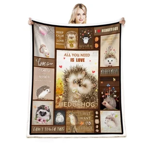 Hedgehog Gifts for Women - Hedgehog Throw Blanket for Adults, Bedroom, Sofa, ... - Picture 1 of 7