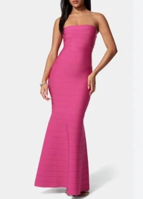 Nuevo vestido sin tirantes Bebe para mujer talla L de lujo con vendaje rosa Foto 1 de 4