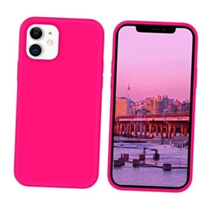 Compatible with iPhone 12/12 Pro Case, Soft Silicone Gel Rubber Hot Pink - Picture 1 of 7