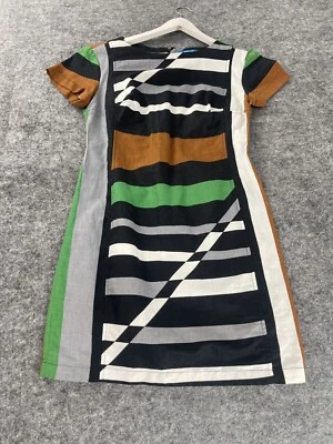 Vestido Derek Lam Mujer 10 Rayas Mezcla de Lino Bloque de Color Manga Corta N320 Foto 1 de 4