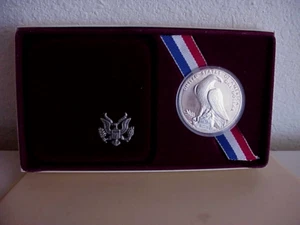 1984 XX111 OLYMPIAD SILVER DOLLAR PROOF COIN W/BOX & ORIGINAL PAPERWORK - Picture 1 of 7
