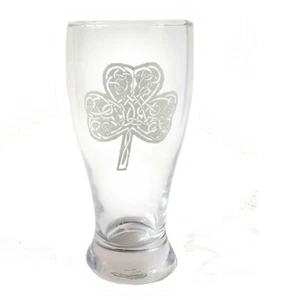 Celtic Clover Pilsner Glass - Free Personalized Engraving, Etched Beer Glass - Picture 1 of 3