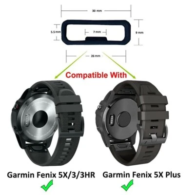 10X anello sostitutivo 26 mm Cinturino gomma Garmin Fenix 5X /5X Plus / 3 / 3HR - Immagine 1 di 4