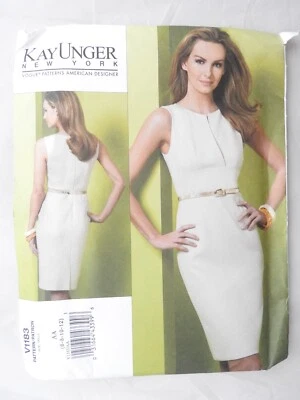 Vogue V1183 sewing pattern Lined Column Dress sz 6 to 12 Designer Kay Unger NEW - Image 1 of 3