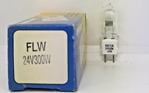 FLW 24 Volt 300 Watt T-4 GY6.35 Base AV/Photo Eiko 03480 Lamp - Picture 1 of 4