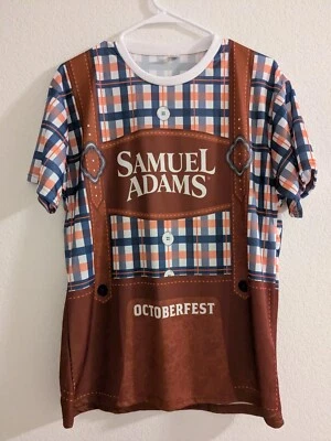 Camisa Samuel Adams Oktoberfest Para Hombres Mediana Marrón Cerveza Ale Brew Estampado Completo Foto 1 de 4