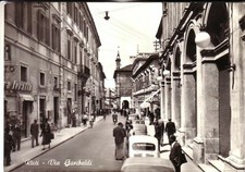 RIETI CITTA' B/N VIAGGIATA 1962 VIA GARIBALDI