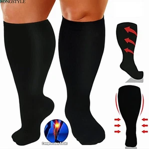 2XL 3XL 4XL 5XL 6XL 7X Wide Calf Plus Size Compression Socks Women Men 20-30mmHg - Picture 1 of 25