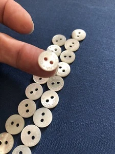 18 Ivory Natural Shell DOLCE & GABBANA Stamped 7/16” 2-Hole Shirt Buttons EUC - Picture 1 of 7