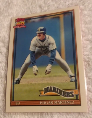 1991 Topps Tiffany Edgar Martinez #607 H.O.F. 2019!!Topps 40th Year of baseball! - Image 1 of 2
