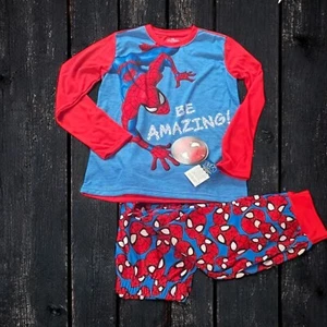 NEW! Spider Man Boys Pajama Set Size 10/12 Marvel Long Sleeve Shirt & Bottoms - Picture 1 of 6