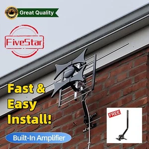 Easy Setup Digital HD TV Antenna Indoor Outdoor 4K 1080P Built-in Amp - Picture 1 of 21