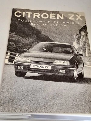 Citroen ZX Equipment & Technical Specification brochure 1993 good condition - Image 1 of 4