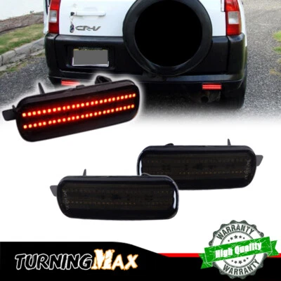 For Honda CR-V 2002-2004 Smoked LED Rear Bumper Reflector Stop Brake Lights 2Pcs - Image 1 of 4