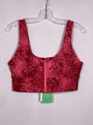 Sujetador deportivo con cremallera Forever 21 rosa estampado para mujer PEQUEÑO NUEVO CON ETIQUETAS Foto 1 de 4