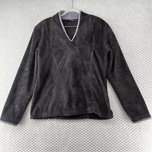 Wooly Bully Colorado Fleece Pullover V-Neck Lavender Trim Soft Cozy M - Picture 1 of 6