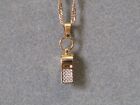 Micro Pave Cubic Zirconia Whistle Charm Pendant & Necklace Stunning!