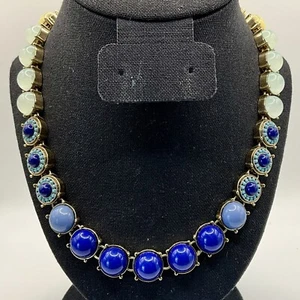 Loft Fashion Necklace Beautiful Blue Turquoise White Goldtone - Picture 1 of 8