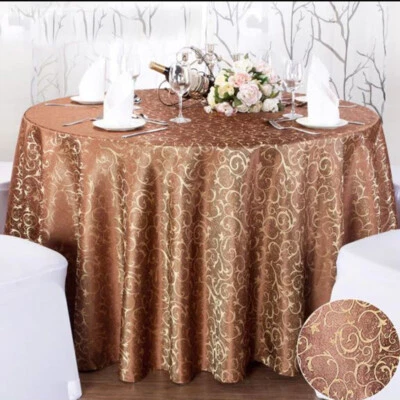 Hotel Round Tablecloth Floral Jacquard Dining Room Banquet Wedding Tablecloth - Image 1 of 4