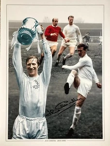 Jack Charlton Signed Leeds United 12x16 Photo Montage - Picture 1 of 1