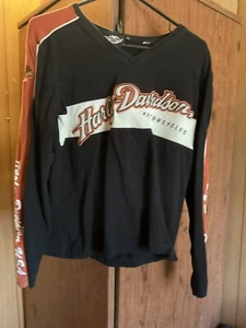Vintage Harley Davidson Long Sleeve T-Shirt Stitching Patches Womens Plus 1X - Picture 1 of 2