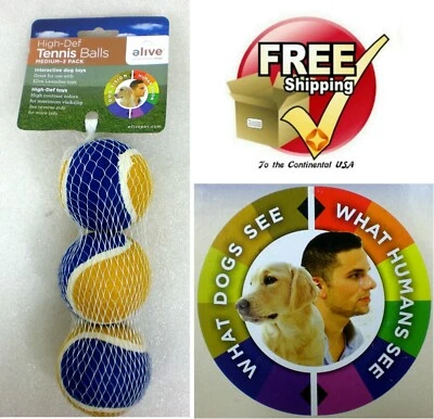 elive Tennis Balls 3 Pack High Def Color Dog Use with Fling or Scoop Launcher