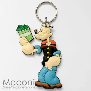 Popeye Rubber Keyring - Spinach Olive Oyl Comic Cartoon Phone Charm Strap - Foto 1 di 1