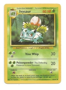 Carte Pokemon IVYSAUR, 30/102, 60HP, set de base, (Bisaknosp). Anglais - Photo 1 sur 2