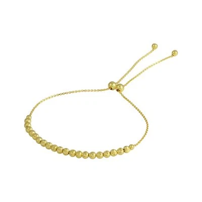 14K YELLOW GOLD OVER 926 STERLING SILVER BEADED LARIAT BRACELET /9'' ADJUSTABLE - Image 1 of 2
