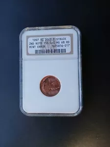 1997 AWESOME DOUBLE STRUCK 1C NGC MS68 RED MUST-SEE - Picture 1 of 4