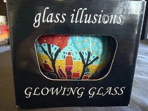 NEW AGE: VELA DE VIDRIO BRILLANTE ILUSIONES NUEVA EN CAJA LUZ DE TÉ PAISAJE URBANO - Imagen 1 de 11