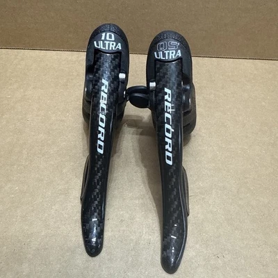 Campagnolo Record Carbon Fiber 10 Speed Ergopower Levers Shifters brc54 - Image 1 of 4