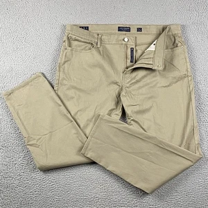 Pantalones chinos rectos ajustados Lucky Brand 121 para hombre 40x30 bronceados pantalones causales - Imagen 1 de 11