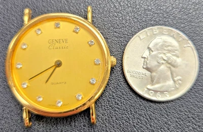 Классические часы Geneve из нержавеющей стали с золотым покрытием - Изображение 1 из 2