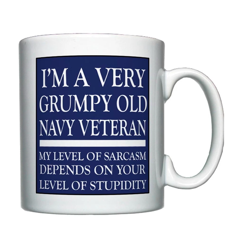 Grumpy Old Navy Veteran, personalised mug, Royal Navy - Image 1 of 1