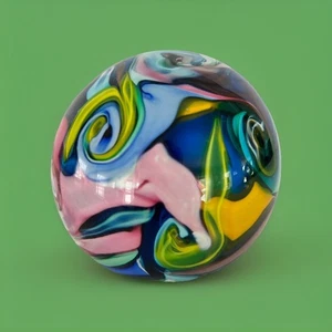 Murano Paperweight Spiral Swirl OLD Gold Aventurine Vintage W/ Sticker Glass - Picture 1 of 7