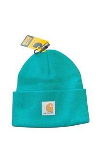 Carhartt Youth Teal Blue Classic Acrylic Logo Knit Cuffed Beanie Youth Hat - Picture 1 of 2