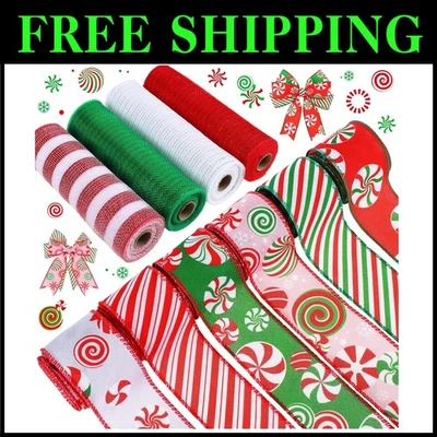 Holiday Ribbon Bundle - Metallic Mesh & Burlap - Image 1 of 4