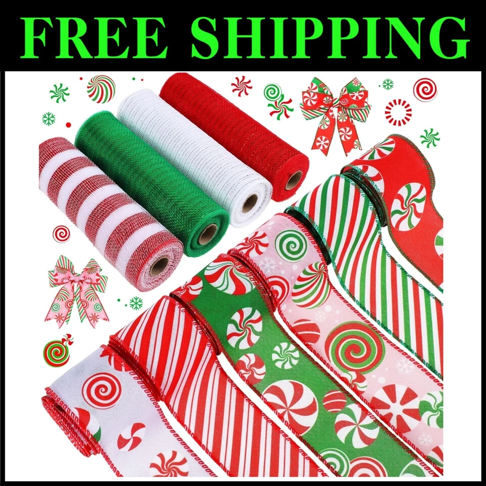 Holiday Ribbon Bundle - Metallic Mesh & Burlap - Image 1 of 4