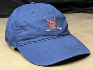 Sombrero de golf vintage POLO Ralph Lauren escudo azul con escudo - Imagen 1 de 8