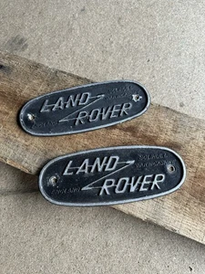 Genuine Land Rover Early Series Grill And Tub Badges - Pair - Aluminium- Classic - Picture 1 of 11