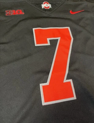 BLACKOUT CJ Stroud Ohio State OSU Black Jersey Buckeyes Stitched 7 All Sizes NWT - Image 1 of 4