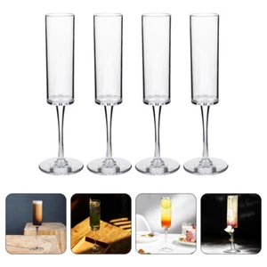 4 Pcs Glass Party Cups Goblets for Drinks Clear Drinking - Picture 1 of 12