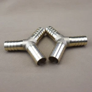 2Pcs Way Brass Hose Barb Fitting Pipe Tubing Splicer Fuel Water Gas Air 3/4" Y-3 - Picture 1 of 5