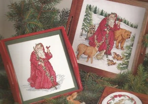 Modelli punto croce contati Babbo Natale foresta animali Natale vacanze vintage N75 - Foto 1 di 2