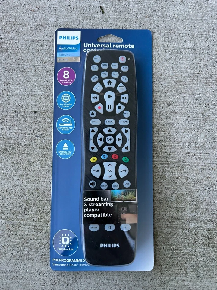Philips 8 Device Elite Plus Backlit Universal Remote Control -Black - Image 1 of 1