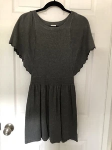 NWT New Girls Ella Moss Grey Nylon Rayon Blend Knit Butterfly Sleeve Dress 14 - Picture 1 of 5
