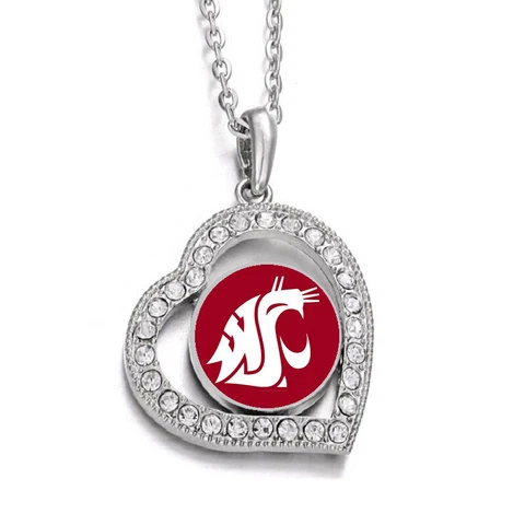 Spec. Washington State Cougars Women Sterling Silver Link Chain Necklace D19RBG Cover