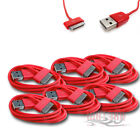 6 CÂBLE CHARGEUR DE DONNÉES USB SYNC 6 PIEDS APPLE IPAD IPHONE 4S 4 3G IPOD NANO ROUGE