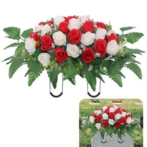 Cemetery Headstone Flower Saddle,Artificial Cemetery Flower Saddles for Grave... - Picture 1 of 6